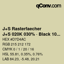 カラーコード: J+S Rasterfaecher - J+S 020K 030% · Black 10% | qconv.com