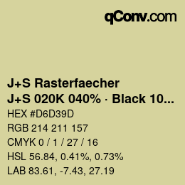 Code couleur: J+S Rasterfaecher - J+S 020K 040% · Black 10% | qconv.com