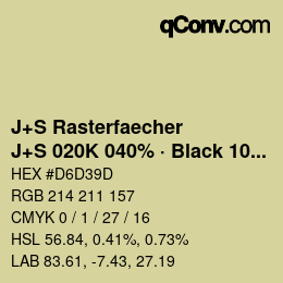 カラーコード: J+S Rasterfaecher - J+S 020K 040% · Black 10% | qconv.com