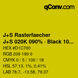 Code couleur: J+S Rasterfaecher - J+S 020K 090% · Black 10% | qconv.com
