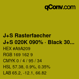 Farbcode: J+S Rasterfaecher - J+S 020K 090% · Black 30% | qconv.com