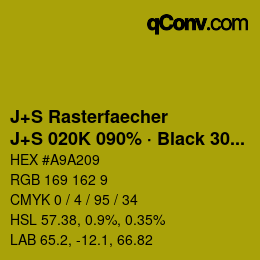 Code couleur: J+S Rasterfaecher - J+S 020K 090% · Black 30% | qconv.com