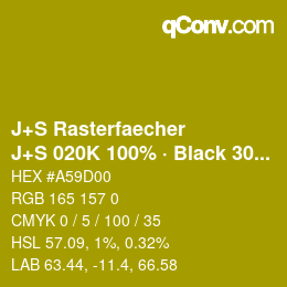 Farbcode: J+S Rasterfaecher - J+S 020K 100% · Black 30% | qconv.com