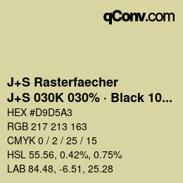 カラーコード: J+S Rasterfaecher - J+S 030K 030% · Black 10% | qconv.com