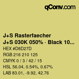 Code couleur: J+S Rasterfaecher - J+S 030K 050% · Black 10% | qconv.com