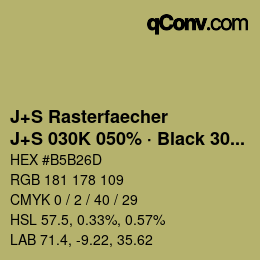 Code couleur: J+S Rasterfaecher - J+S 030K 050% · Black 30% | qconv.com