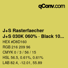 Farbcode: J+S Rasterfaecher - J+S 030K 060% · Black 10% | qconv.com