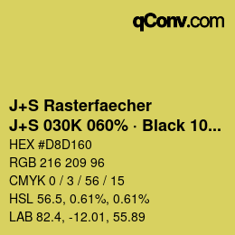 カラーコード: J+S Rasterfaecher - J+S 030K 060% · Black 10% | qconv.com