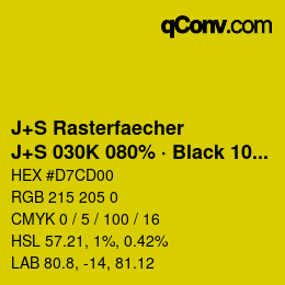 Farbcode: J+S Rasterfaecher - J+S 030K 080% · Black 10% | qconv.com