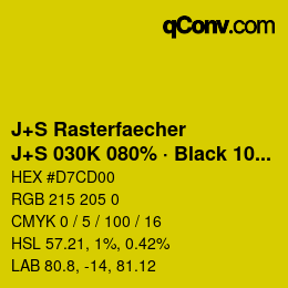 Code couleur: J+S Rasterfaecher - J+S 030K 080% · Black 10% | qconv.com