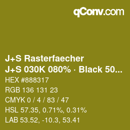 Code couleur: J+S Rasterfaecher - J+S 030K 080% · Black 50% | qconv.com