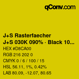 Farbcode: J+S Rasterfaecher - J+S 030K 090% · Black 10% | qconv.com