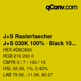 カラーコード: J+S Rasterfaecher - J+S 030K 100% · Black 10% | qconv.com