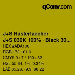 カラーコード: J+S Rasterfaecher - J+S 030K 100% · Black 30% | qconv.com