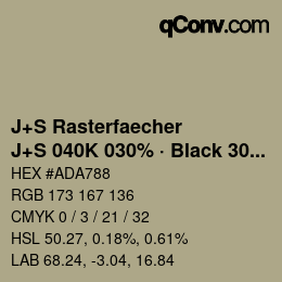 Farbcode: J+S Rasterfaecher - J+S 040K 030% · Black 30% | qconv.com