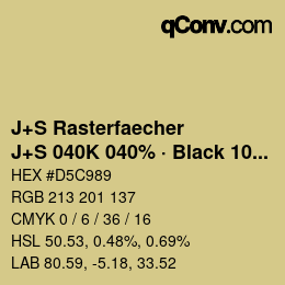 Farbcode: J+S Rasterfaecher - J+S 040K 040% · Black 10% | qconv.com