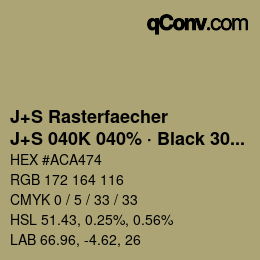 Code couleur: J+S Rasterfaecher - J+S 040K 040% · Black 30% | qconv.com