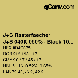 Farbcode: J+S Rasterfaecher - J+S 040K 050% · Black 10% | qconv.com