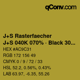 Code couleur: J+S Rasterfaecher - J+S 040K 070% · Black 30% | qconv.com