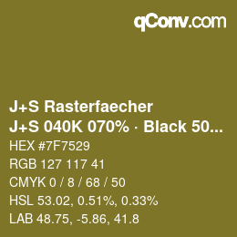 Code couleur: J+S Rasterfaecher - J+S 040K 070% · Black 50% | qconv.com