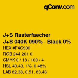 Farbcode: J+S Rasterfaecher - J+S 040K 090% · Black 0% | qconv.com