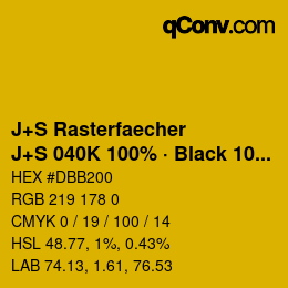 Farbcode: J+S Rasterfaecher - J+S 040K 100% · Black 10% | qconv.com