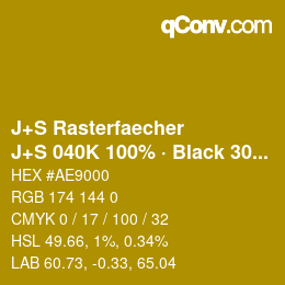 Code couleur: J+S Rasterfaecher - J+S 040K 100% · Black 30% | qconv.com