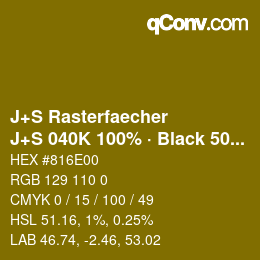 Code couleur: J+S Rasterfaecher - J+S 040K 100% · Black 50% | qconv.com