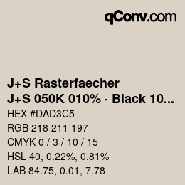 Farbcode: J+S Rasterfaecher - J+S 050K 010% · Black 10% | qconv.com