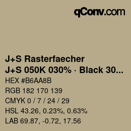 Farbcode: J+S Rasterfaecher - J+S 050K 030% · Black 30% | qconv.com