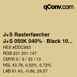 Farbcode: J+S Rasterfaecher - J+S 050K 040% · Black 10% | qconv.com