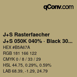 Code couleur: J+S Rasterfaecher - J+S 050K 040% · Black 30% | qconv.com