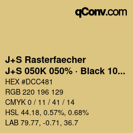 Code couleur: J+S Rasterfaecher - J+S 050K 050% · Black 10% | qconv.com