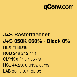 Farbcode: J+S Rasterfaecher - J+S 050K 060% · Black 0% | qconv.com