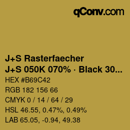 カラーコード: J+S Rasterfaecher - J+S 050K 070% · Black 30% | qconv.com