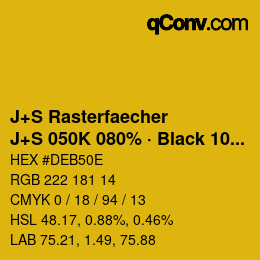 Farbcode: J+S Rasterfaecher - J+S 050K 080% · Black 10% | qconv.com