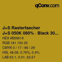 カラーコード: J+S Rasterfaecher - J+S 050K 080% · Black 30% | qconv.com