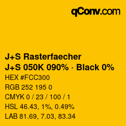 Farbcode: J+S Rasterfaecher - J+S 050K 090% · Black 0% | qconv.com