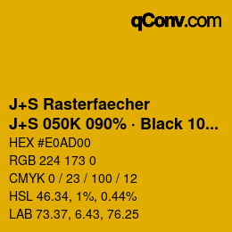 Code couleur: J+S Rasterfaecher - J+S 050K 090% · Black 10% | qconv.com