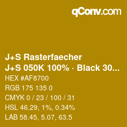 Code couleur: J+S Rasterfaecher - J+S 050K 100% · Black 30% | qconv.com