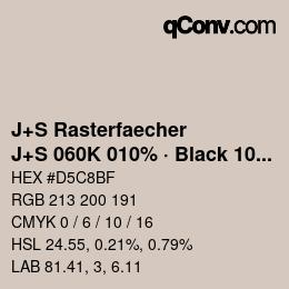 Color code: J+S Rasterfaecher - J+S 060K 010% · Black 10% | qconv.com