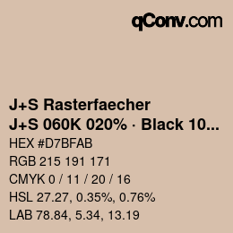 Farbcode: J+S Rasterfaecher - J+S 060K 020% · Black 10% | qconv.com