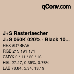 Color code: J+S Rasterfaecher - J+S 060K 020% · Black 10% | qconv.com