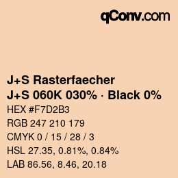 Farbcode: J+S Rasterfaecher - J+S 060K 030% · Black 0% | qconv.com