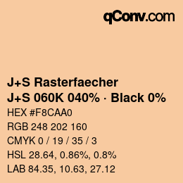 Farbcode: J+S Rasterfaecher - J+S 060K 040% · Black 0% | qconv.com