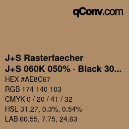 Farbcode: J+S Rasterfaecher - J+S 060K 050% · Black 30% | qconv.com