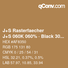 Code couleur: J+S Rasterfaecher - J+S 060K 060% · Black 30% | qconv.com