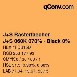 Farbcode: J+S Rasterfaecher - J+S 060K 070% · Black 0% | qconv.com