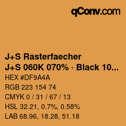 Farbcode: J+S Rasterfaecher - J+S 060K 070% · Black 10% | qconv.com