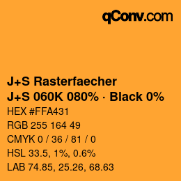 Code couleur: J+S Rasterfaecher - J+S 060K 080% · Black 0% | qconv.com